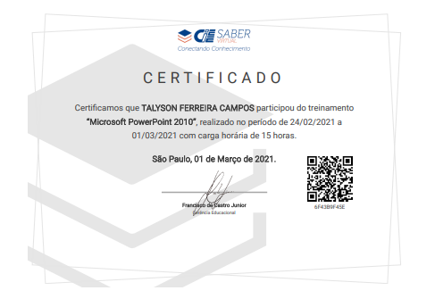 imagem do certificado